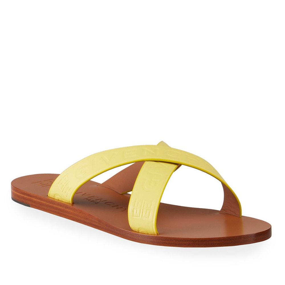 Givenchy Crisscross Logo Leather Sandals (7.5)